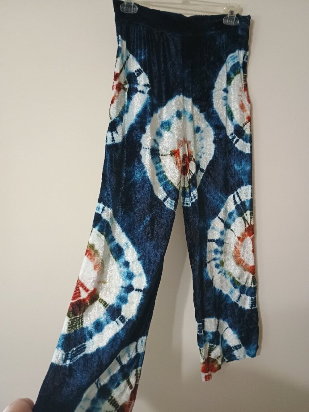 Earthbound Tradi G Co. Velvet Tie-Dye Wide Leg Pants Small